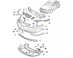 Front Bumper Shell / Skin / Outer Casing Front Bumper Genuine SAAB 9-3 II 2003-2007, Genuine Part - Part #. 32016138, replaces 12797996