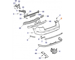 Rear Bumper / Outer Casing Rear Bumper / Rear Bumper Skin / Bumper Shell Genuine SAAB 9-3 II Convertible 2003-2007