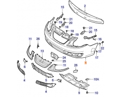 Stoßstangenhülle vorne / Stoßstange Stoßfänger Hülle Schutzhülle Front SAAB 9-5 I 2006-2010, für Fahrzeuge mit Scheinwerferwaschanlage, lackierbare Ausführung, Original-Ersatzteil - OE Nr. 32016145