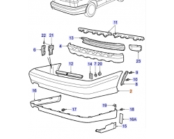 Stoßstange Stoßfänger Hülle Heck Heckstoßstange unlackiert, lackierbar, SAAB 9-3 I 1998-2000 / 9-3 I Ausführung 