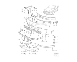 Panel / Skin / Outer Casing Front Bumper SAAB 9-5 I 1998-2001, Genuine Part - Part #. 32016198, 4560033