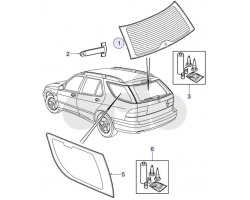 Heckscheibe SAAB 9-5 I Kombi 1999-2010