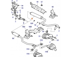 Vorschalldämpfer Auspuff SAAB 9-3 II, SAAB-Referenznzummer 32019419, 12799735, 12799733