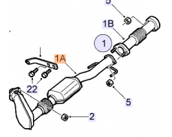 Katalysator SAAB 9-5 I 2.0 turbo B205 2.3 turbo B235 Modelljahr 2004-2006