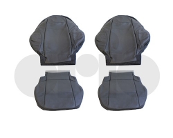 Lederbezüge Satz Sitzbezüge Leder Vordersitze Set SAAB 9-3 II Sportlimousine / Limousine und Sportkombi / Kombi 2008-2012 Farbe: Schwarz, Farbcode / Trim Colour: K50