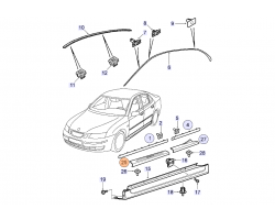 Schwellerschutz, Schweller-Verkleidung Set links rechts SAAB 9-3 II Aero 2003- Original-Ersatzteile 12803116 12803119