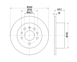 Brake Disc Rear Axle OPEL / VAUXHALL Vectra A /  SAAB 900 II '94-96, Quantity to be ordered: 2 pieces