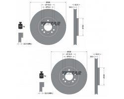 1 set front brake discs SAAB 9-5 I 2.3t Aero ´99-10