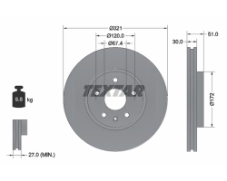 Brake Disc Front Axle, internally vented, OPEL / VAUXHALL Insignia A / SAAB 9-5 II 2010-2011, Diameter 321mm