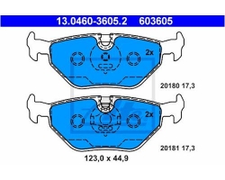 Bremsbeläge hinten (Satz) Bremsklötze Bremsklotzsatz Bremsbelagsatz Bremssteine Hinterachse SAAB 9-5 I Modelljahr 1999-2010 ab Fahrgestellnummer X3025752