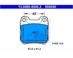 Bremsbeläge Hinterachse SAAB 9-3 I 1998-2003 / 900 II 1997-1998 OPEL Omega / Vectra C / Senator / Calibra