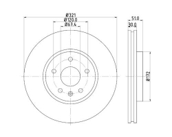 Bremsscheibe Vorderachse / Vorne, innenbelüftet, OPEL Insignia A / SAAB 9-5 II 2010-2011, Durchmesser 321mm