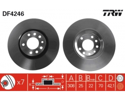 1 Set Front Brake Discs SAAB 9-5 I, for Vehicles with 16