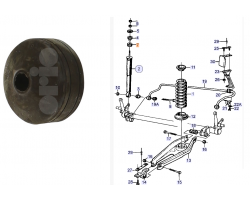 Buchse Stoßdämpfer Hinterachse oben SAAB 9000 Teilabschnitt: Unterer Teil