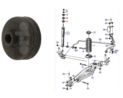 Buchse / Gummibuchse, Stoßdämpfer Hinterachse oben SAAB 9000 '92-98