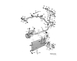 AC Hose / Hose Air Conditioner / Air Condition Pipe SAAB 900 II Connection between: Service Hose - AC Compressor