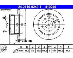 Brake Disc Rear Axle OPEL / VAUXHALL Vectra A /  SAAB 900 II '94-96, Quantity to be ordered: 2 pieces