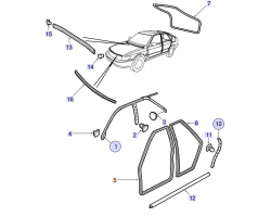Türdichtung vorne an Karosserie, links und rechts passend, für SAAB 900 II / 9-3 I 5-türer 1994-2003