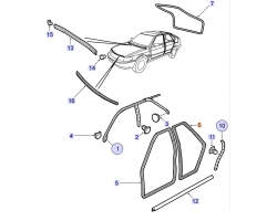 Türdichtung hinten an Karosserie, links und rechts passend, für SAAB 900 II / 9-3 I 5-türer 1994-2003
