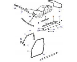 Dichtung links SAAB 900 II 1994-1998 / 9-3 I 1998-2003, Original-Ersatzteil - OE Nr. 4327235