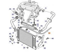 Entlüftungsschlauch / Kühlerschlauch / Schlauch Kühlwasser Entlüftung Ausgleichsbehälter SAAB 9-5 I 2.0 turbo 2.3 turbo ´98-10 B205 B235 B205E B235E B205L B235L B235R