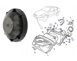 Deckel / Gehäuse Hauptscheinwerfer für Abblendlicht SAAB 900 II / 9-3 I / 9-5 I 1994-2010