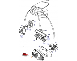 Combination Taillight Tail Lamp Tail Light Outer Right Genuine SAAB 900 II 3-Door / 5-Door 1994-1998