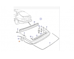 Abdeckung, Stoßfänger, hinten / links SAAB 900 II, 9-3 I Original-Ersatzteil - OE Nr. 4480778
