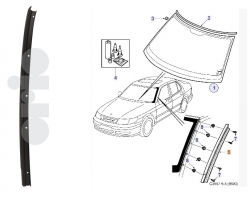 Zierleiste Frontscheibe links Original SAAB 9-5 I ´98-10