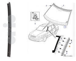 Zierleiste Frontscheibe rechts Original SAAB 9-5 I ´98-10