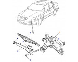 Wischermotor Fahrerseite / Elektromotor Scheinwerferreinigung links SAAB 9-5 I 1998-2001, Original-Ersatzteil - OE Nr. 4560694