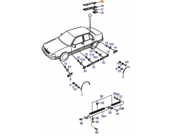 Zierleiste rechts SAAB 9000 4-türer 1995-1997, Original-Ersatzteil - OE Nr. 4674008