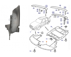 Air Shield Spoiler Front Left SAAB 9-3 I 1998 - 2003 , Genuine Part , 4677837