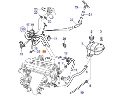 Radiator Hose / Heater Hose SAAB 9-5 I 1998-2003 Bypass AC ACC -VIN 33038830  