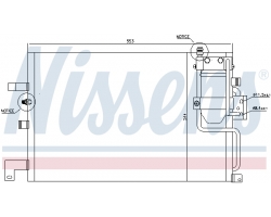 AC Condenser / AC Cooler SAAB 900 II 1994-1998, Scope of Delivery: With AC Dryer, Bolt, Seals