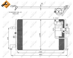 AC Condenser / AC Cooler SAAB 900 II 1994-1998, Scope of Delivery: With AC Dryer, Seals