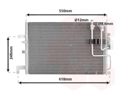 AC Condenser / AC Cooler SAAB 900 II 1994-1998, Scope of Delivery: Without AC Dryer