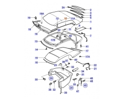 Seilzug Verdeck links / LH SAAB 9-3 I Cabriolet 1998-2003, SAAB Original-Ersatzteil