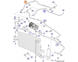 AC Hose Air Conditioning Hose Genuine SAAB 9-5 I 1998-2001 Connection between: AC Compressor - Evaporator , Section: Rear Section