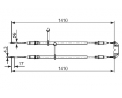 Kabel / Seilzug Handbremse / Handbremskabel / Handbremsseil hinten links / rechts SAAB 9-5 I 1998-2010