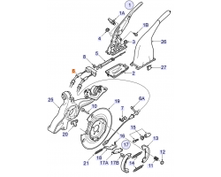 Kabel / Seilzug Handbremse / Handbremskabel / Handbremsseil hinten links / rechts, hinterer Teil, SAAB 9-5 I ´98-10, Ausführung Seilzug: einteilige Ausführung