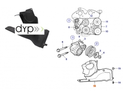 Schutz / Cover Polyriemen / Keilrippenriemen Innenkotflügel vorne rechts SAAB 9-5 I 2.0 2.3 3.0 ´98-10 B205 B235 B308