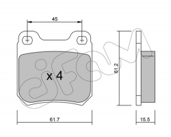 Rear brake pads set / brake pads kit rear axle SAAB 9-5 I ´98-99