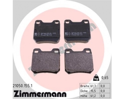 Rear brake pads set / brake pads kit rear axle SAAB 9-5 I ´98-99