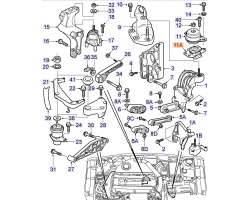 Motorlager Lagerung Motor Schwingdämpfer Schwingungsdämpfer links SAAB 9-5 I 2000-2001, für Fahrzeuge mit Schaltgetriebe, Original-Ersatzteil - OE Nr. 5062021