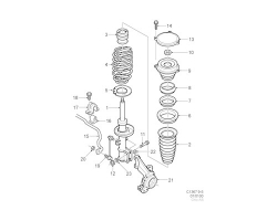 Spring Front Axle SAAB 9-5 I 2000-2001, Colour Code White Orange, Genuine Part - Part #. 5062328