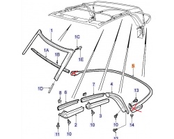 Dichtung Verdeck / Verdeckdichtung / Verdeck-Dichtung SAAB 9-3 I Cabrio Cabriolet 1998-2003