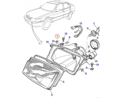 Headlamp Headlight left SAAB 9-3 I RHD 1998-2003, Genuine Part - Part #. 5141692