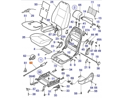 Cable Seat Adjustment manual adjustable Seat SAAB 9-3 I Convertible and Coupé / 3-Door 1998-2003, Genuine Part - Part #. 5172143