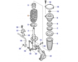 Coil Spring Front Axle SAAB 9-5 I 2002-2005, for Vehicles with Sport Suspension, Code=GB, marked white / blue